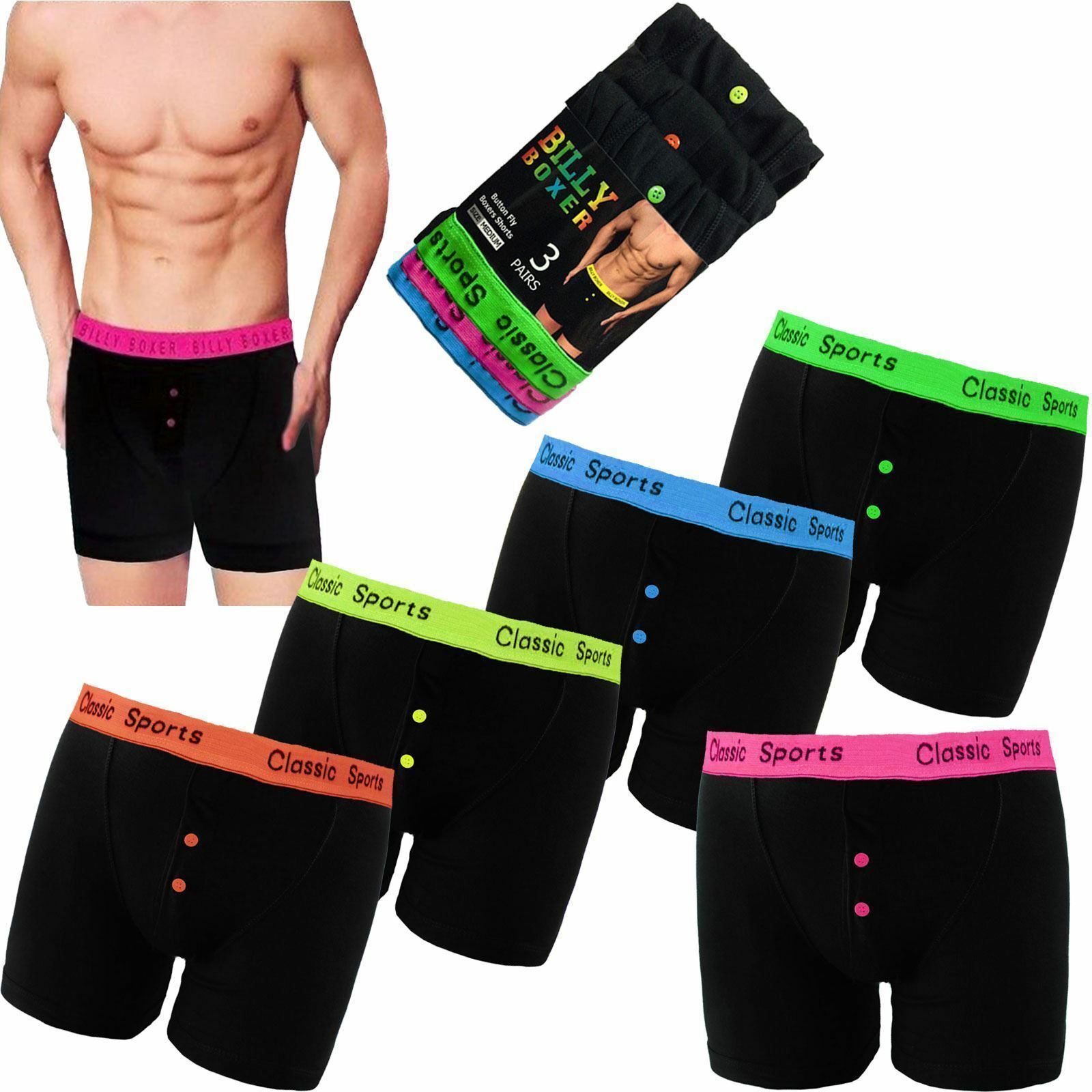 Men’s Cotton Neon Boxer Shorts Under Wear – Prime Products