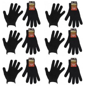 Men Comfort Fit Warm Hot Thermal Gloves in Black One Size